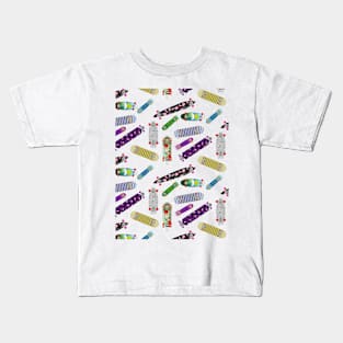 Colorful Skateboard Pattern Kids T-Shirt